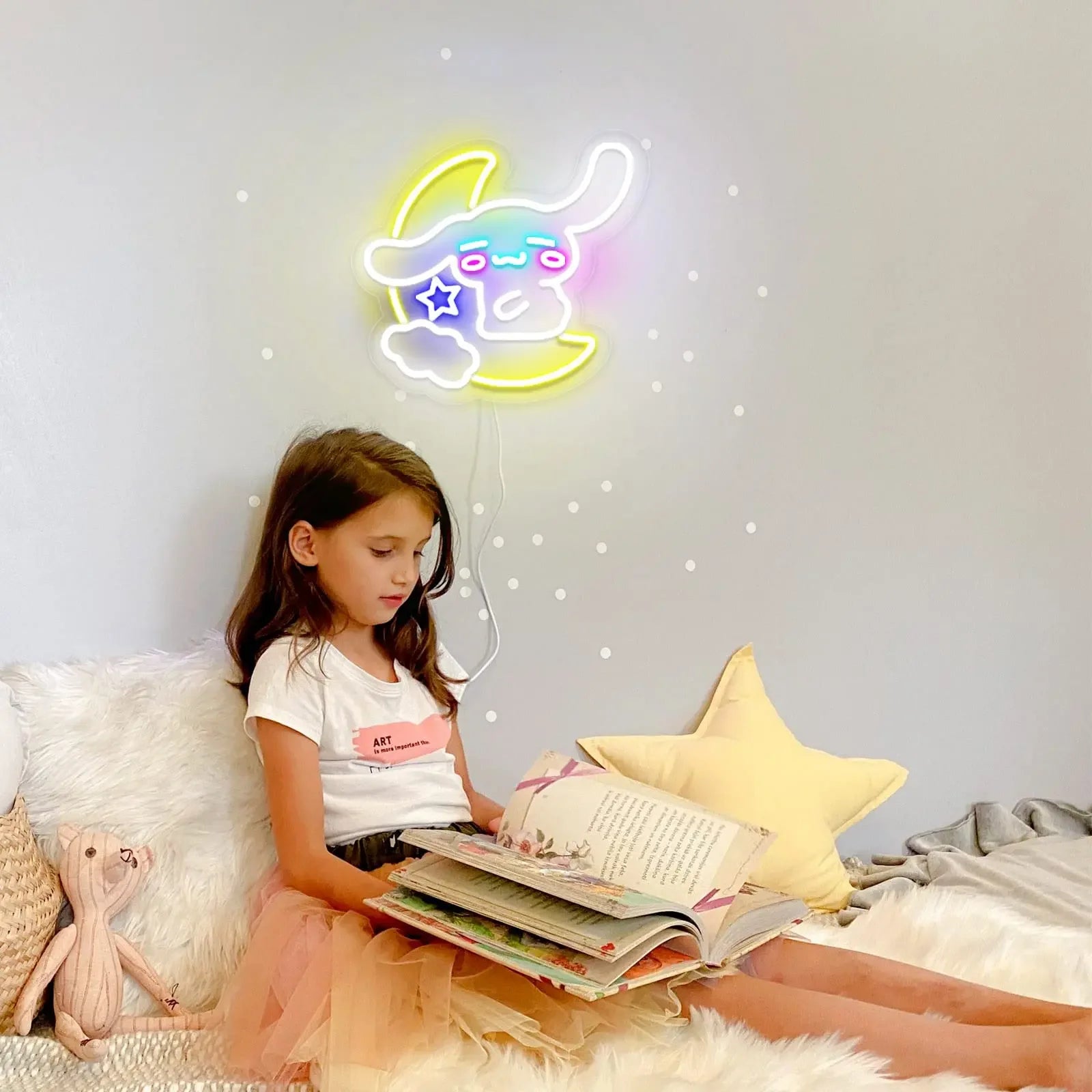 Cinnamoroll Hug the Moon Neon Sign