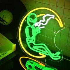 Green Alien Neon Sign