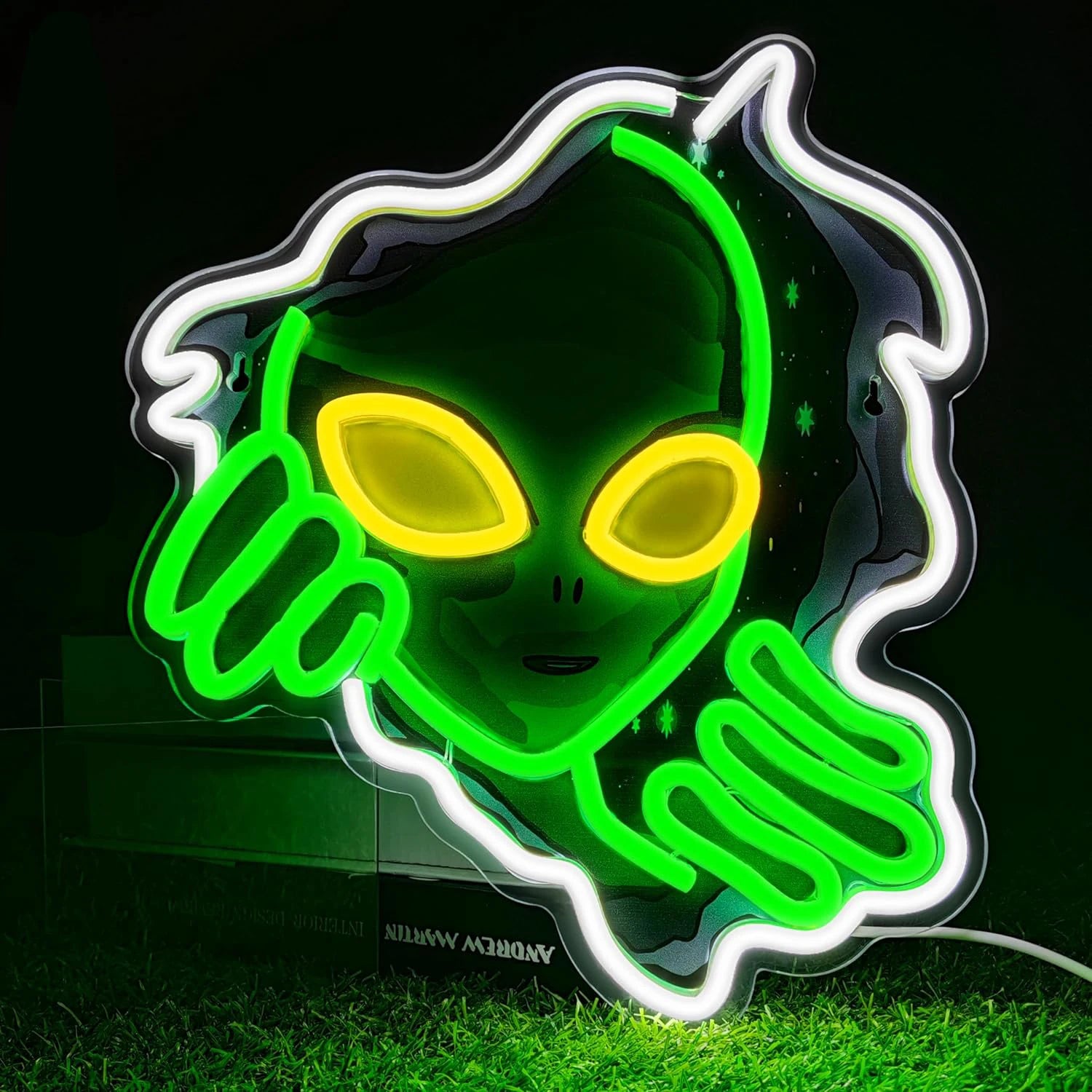 Green Alien Neon Sign