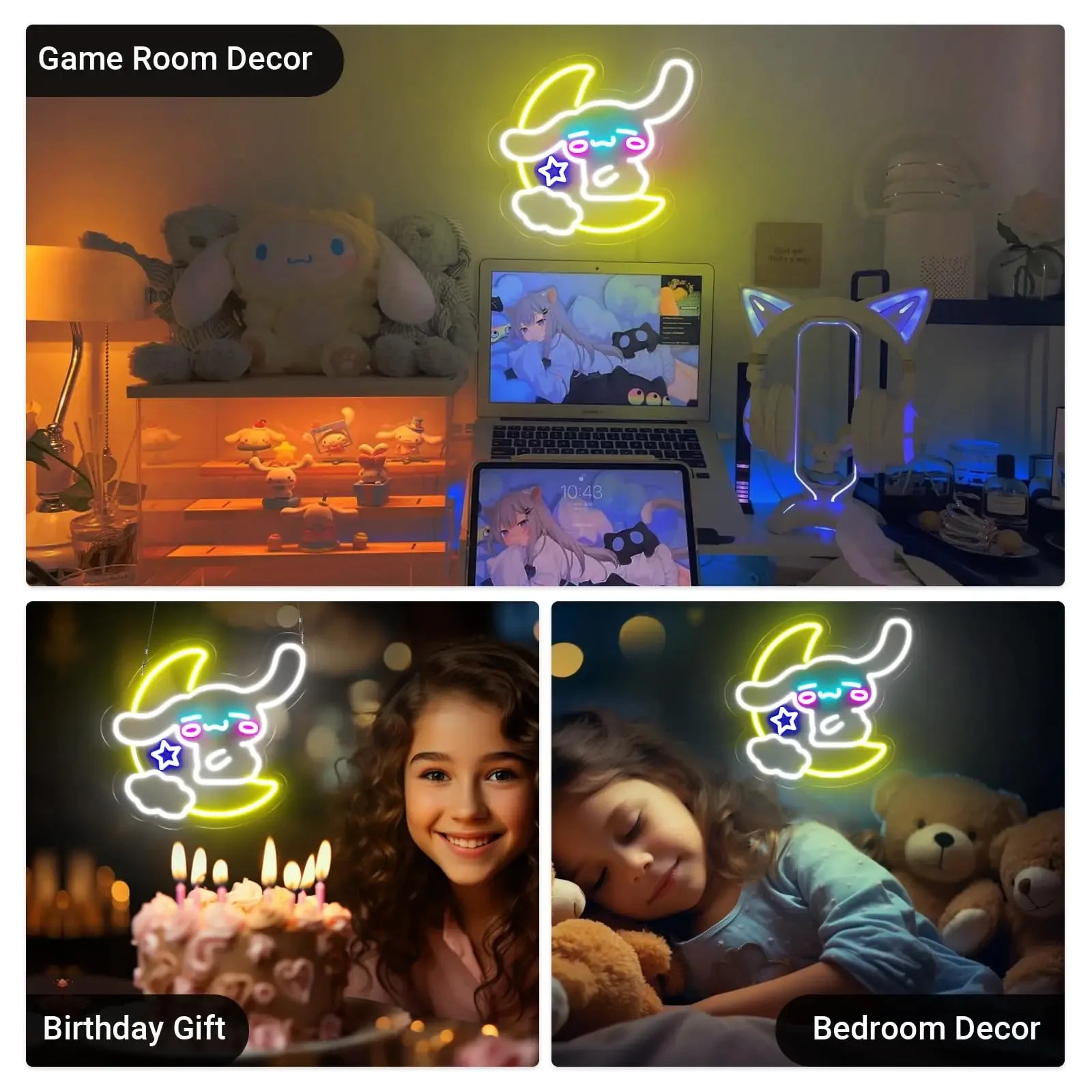 Cinnamoroll Hug the Moon Neon Sign