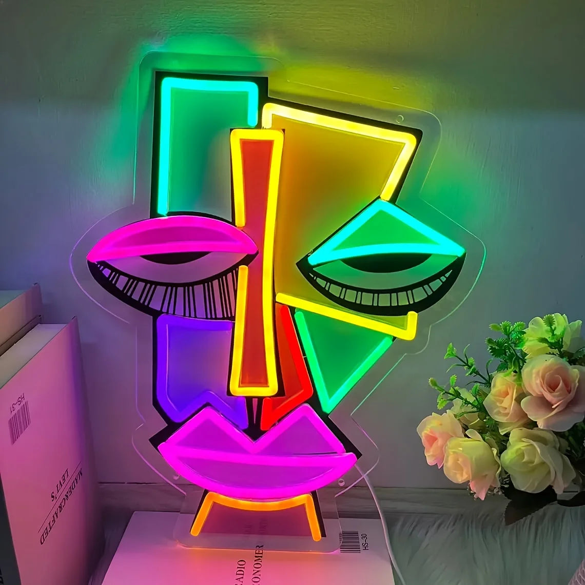 Abstract Face Neon Sign