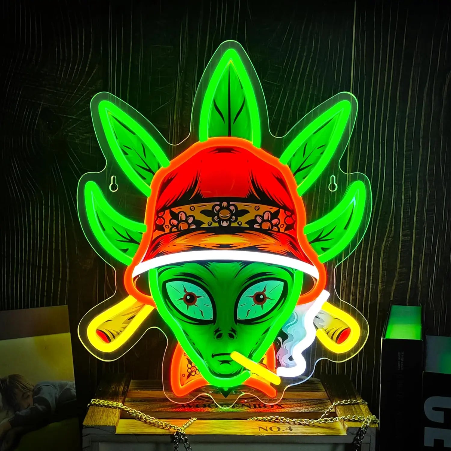 Green Alien Neon Sign