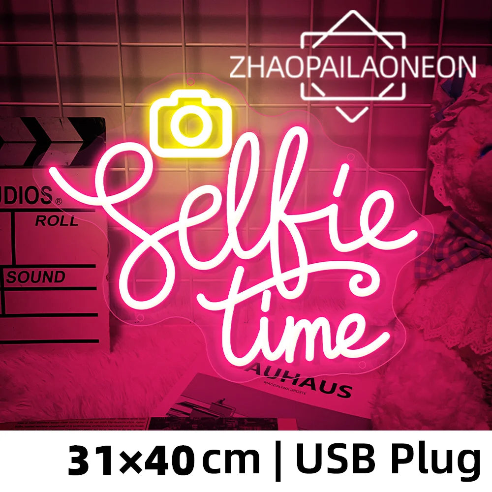 Take A Selfie Neon Text Sign