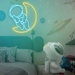 Astronaut on Moon Neon Sign