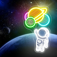 Astronaut Planet LED Neon Sign