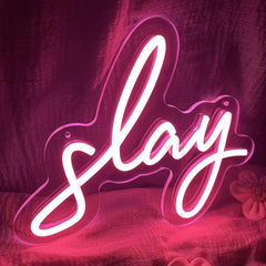 Pink Slay Neon Text Sign