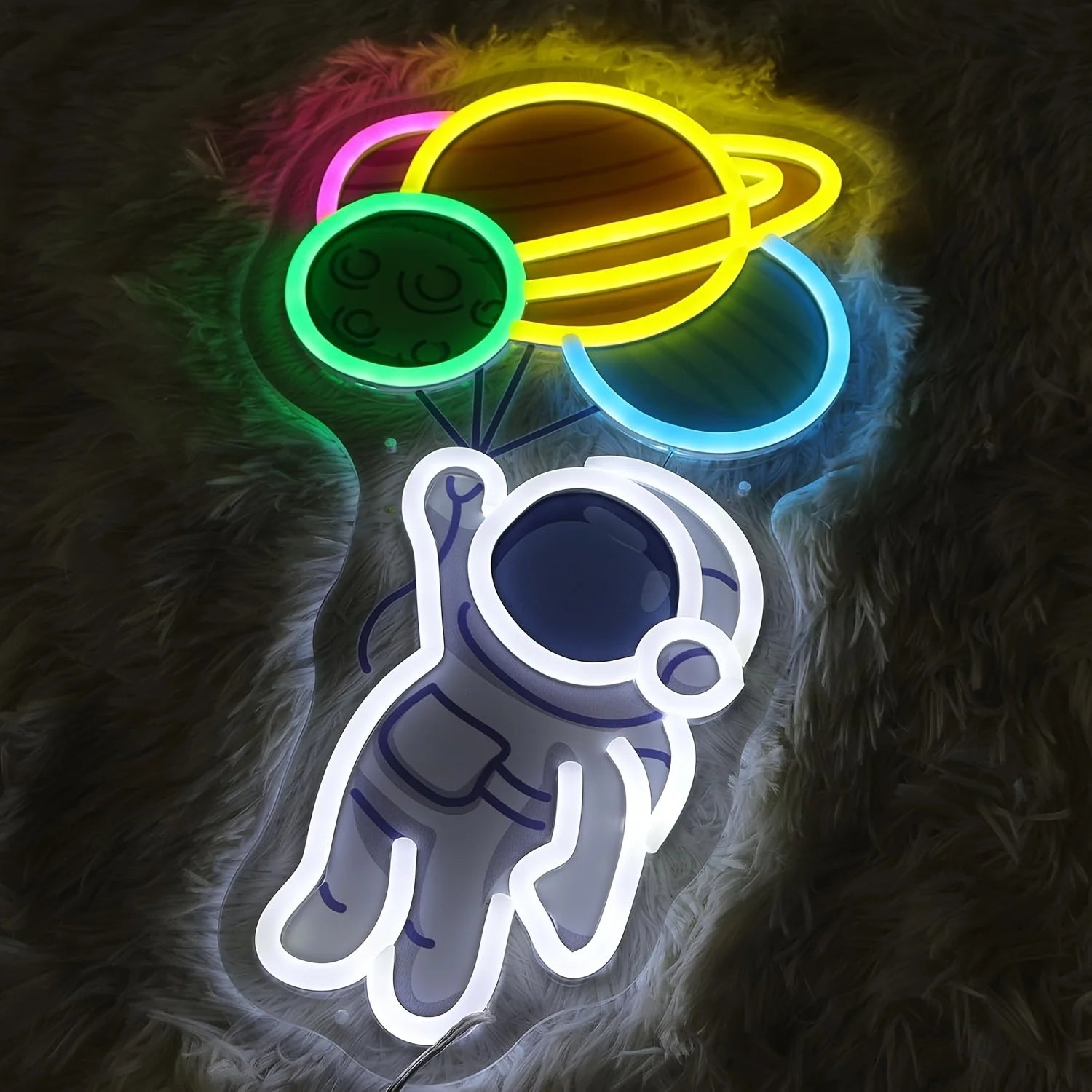 Astronaut Planet LED Neon Sign