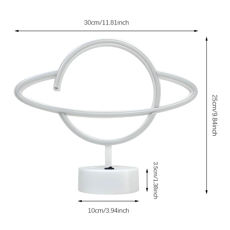 Saturn Multi-Color Neon Sign