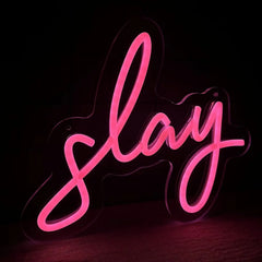 Pink Slay Neon Text Sign