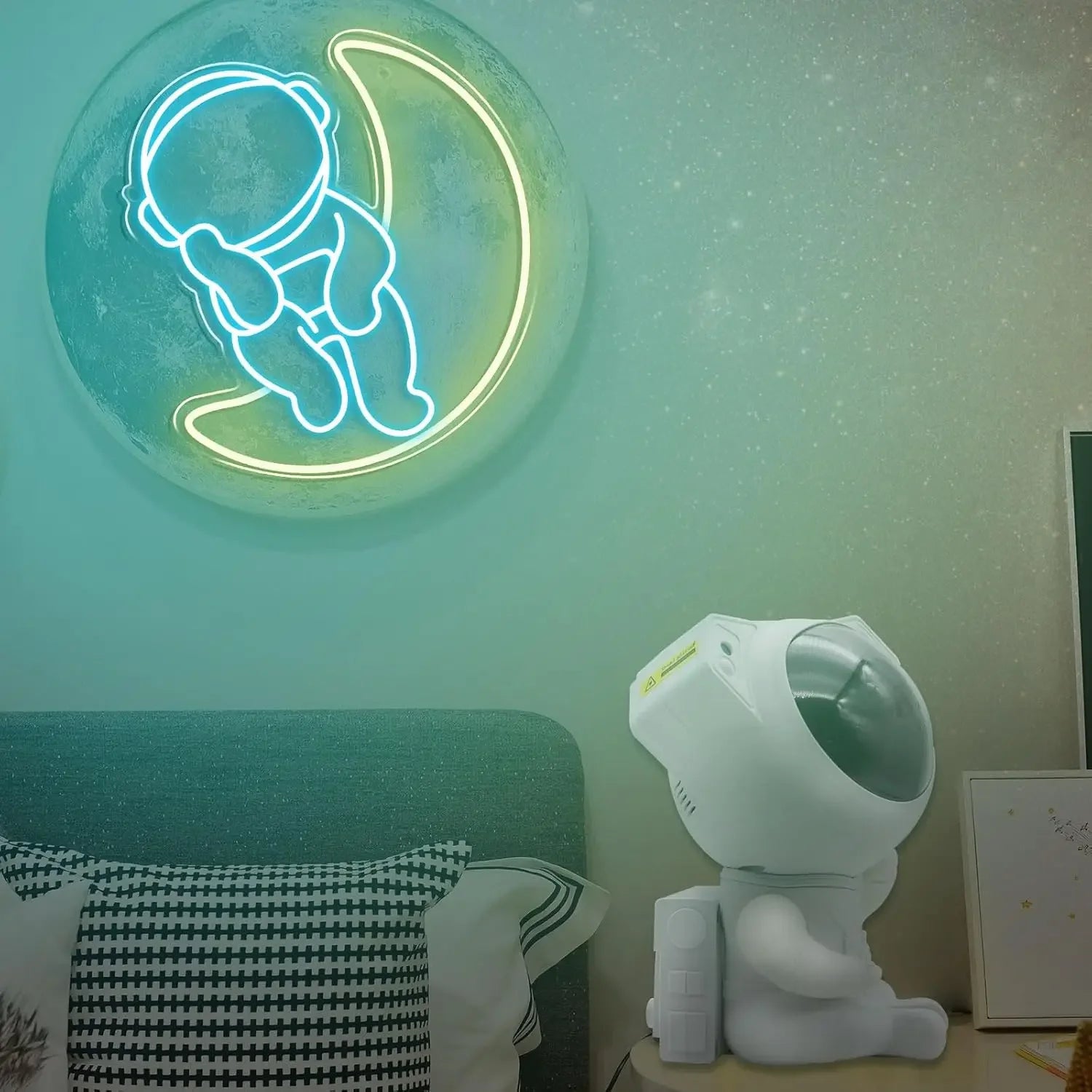 Astronaut on Moon Neon Sign