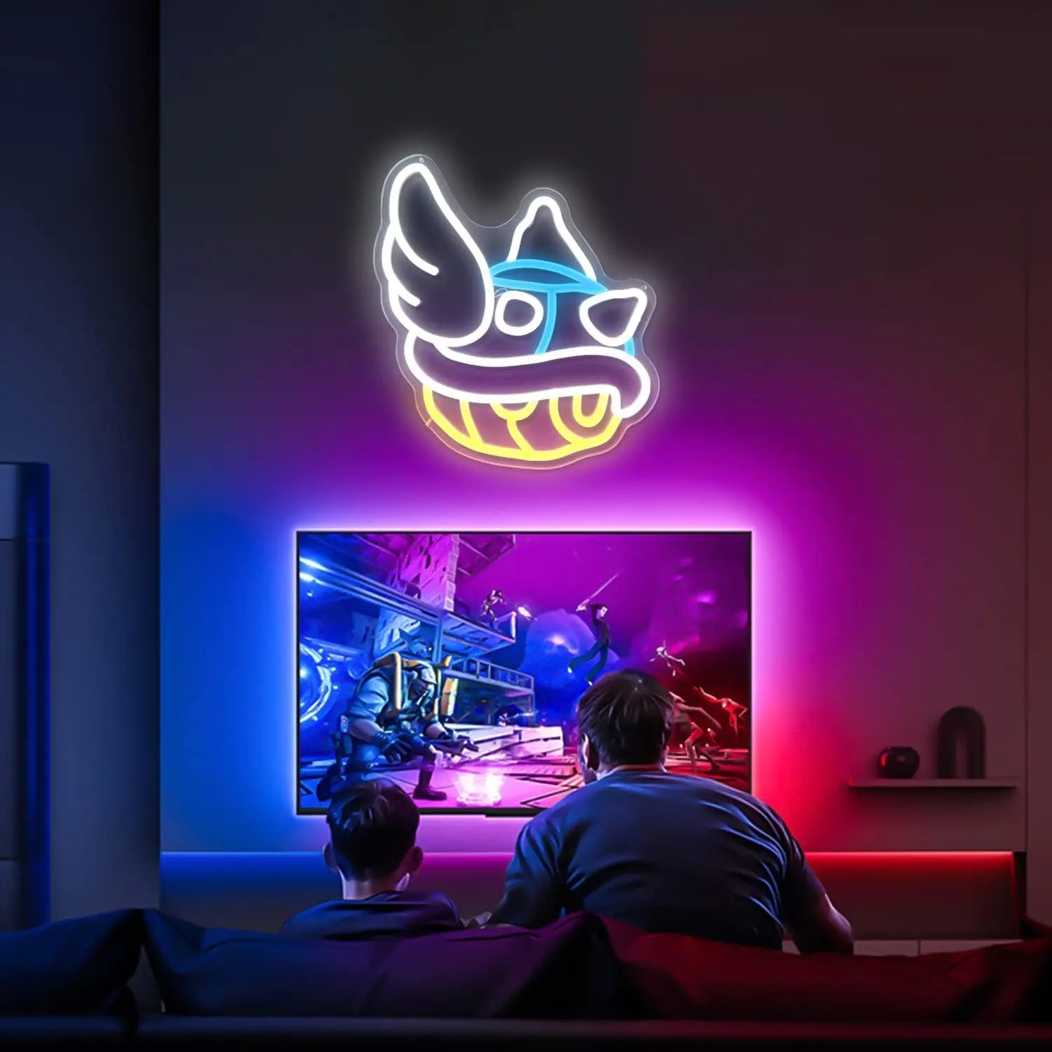 Blue Shell Neon Gaming Sign