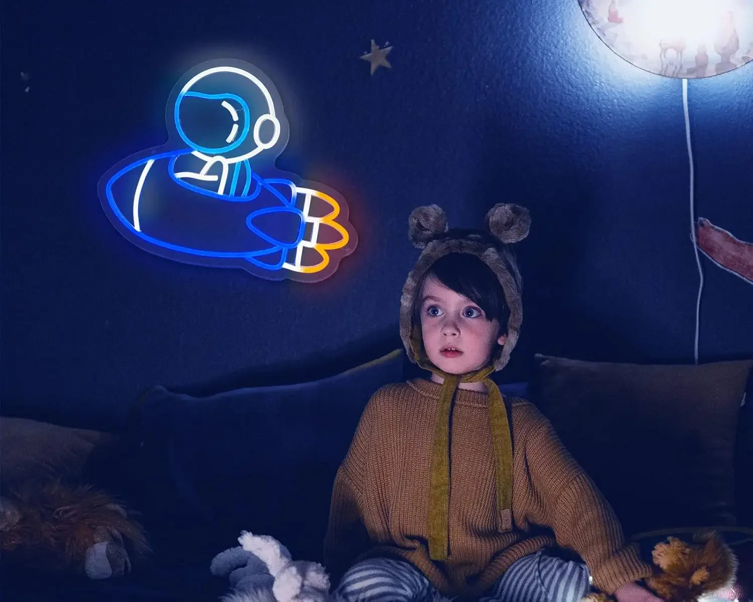 Astronaut Spacecraft Neon Sign