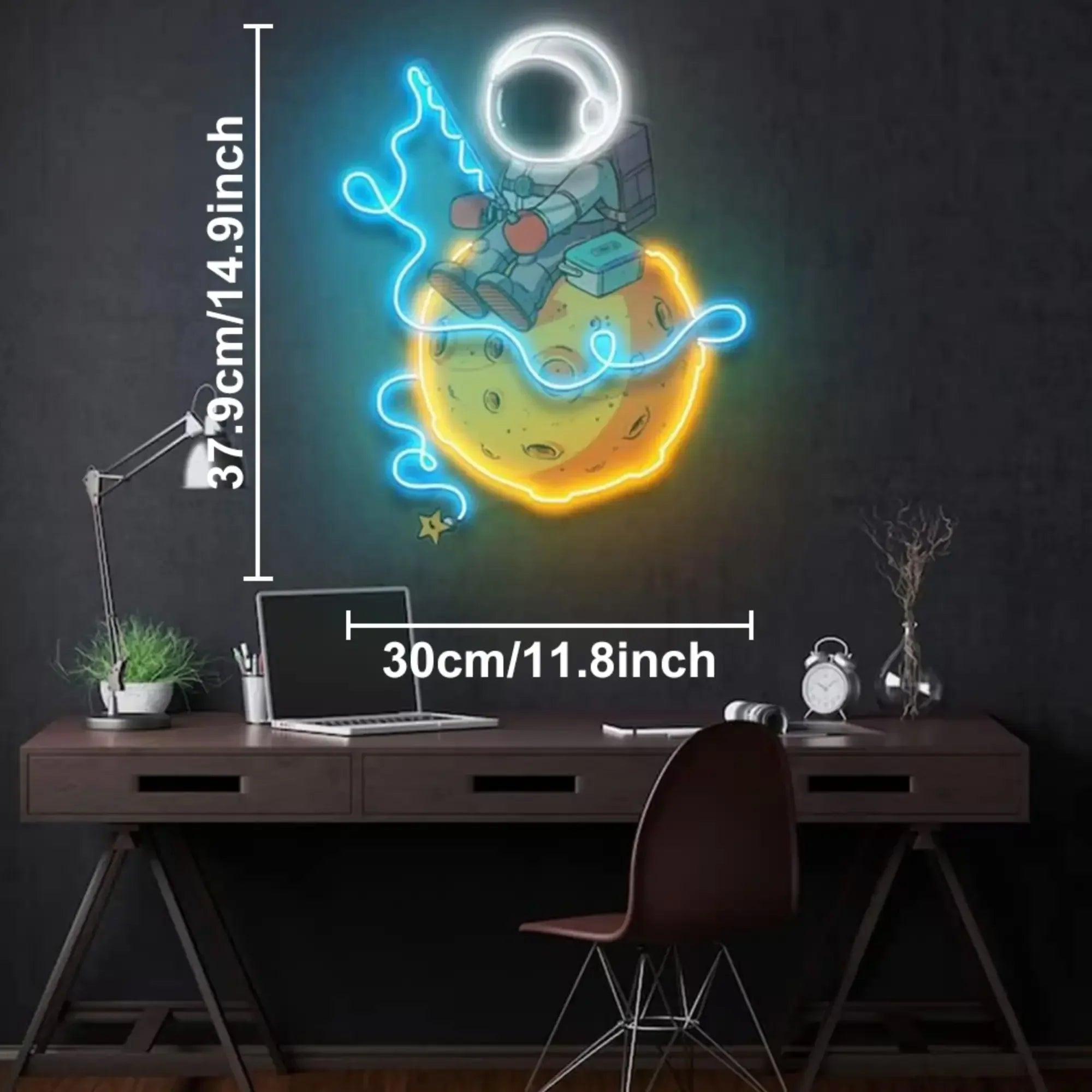 Astronaut Catching Star Neon Sign