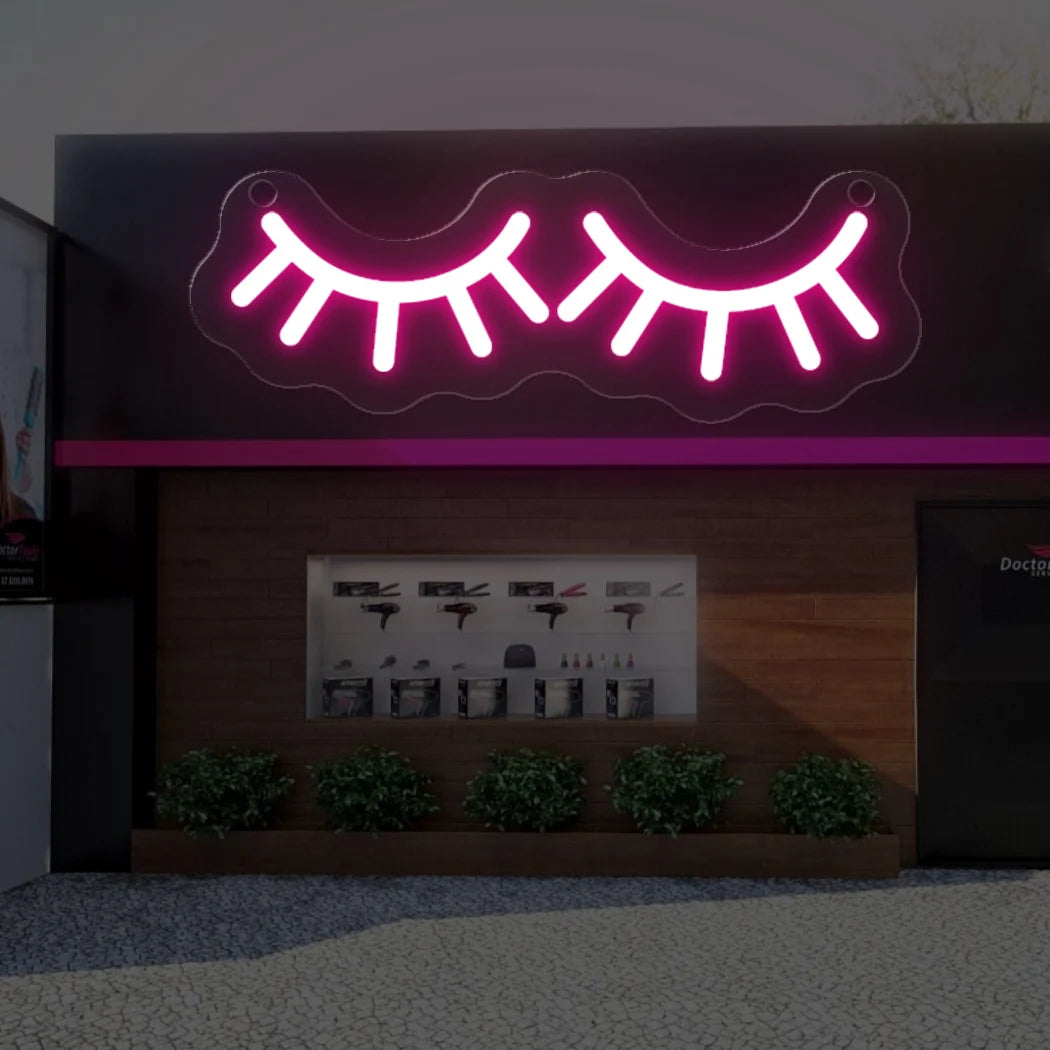 Eye Lashes Neon Sign