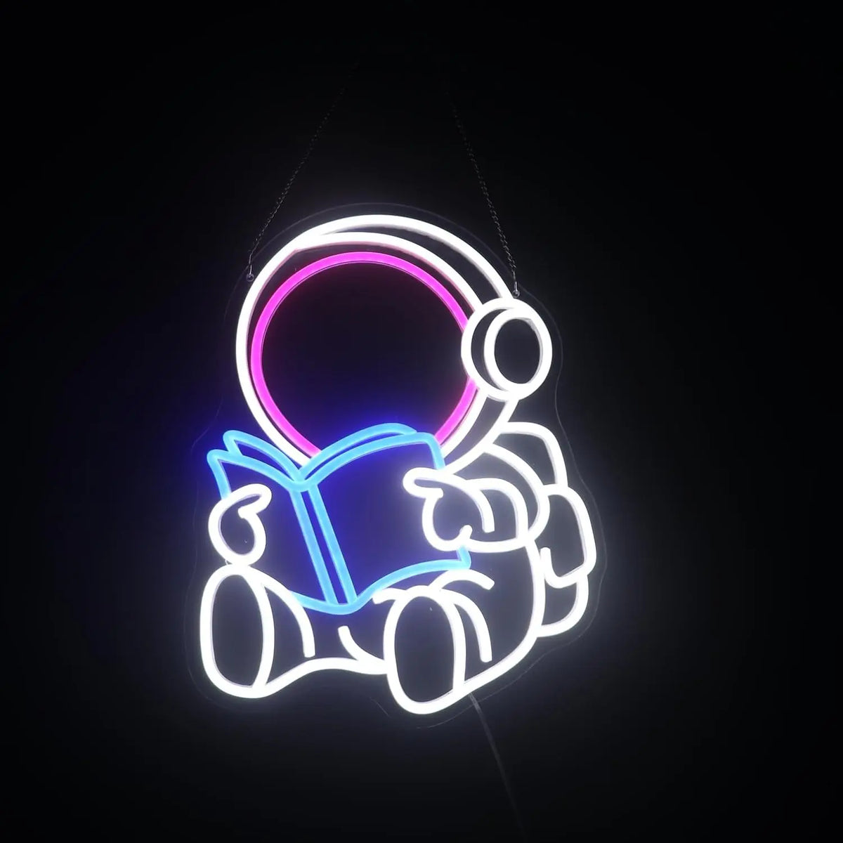 Astronaut Book Neon Sign