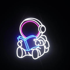 Astronaut Book Neon Sign