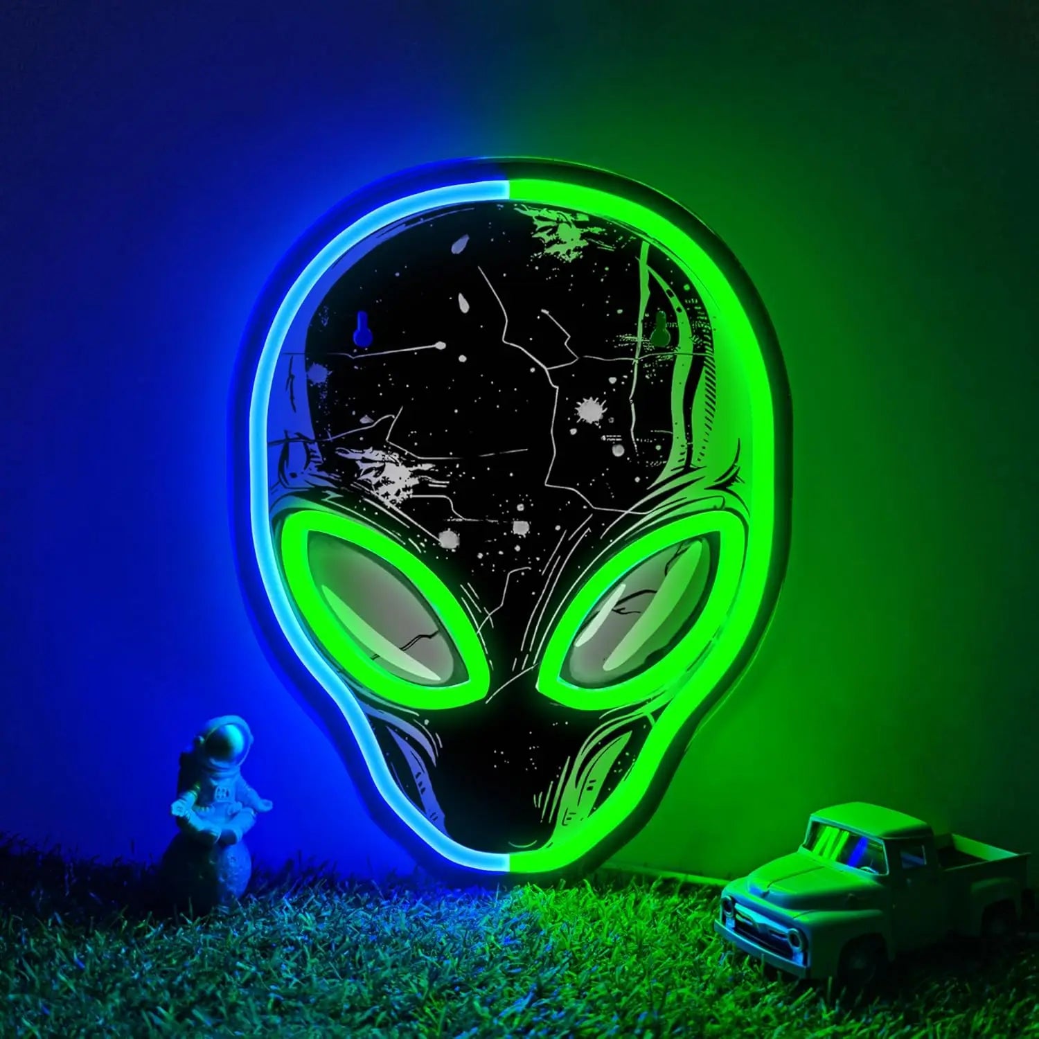 Green Alien Neon Sign