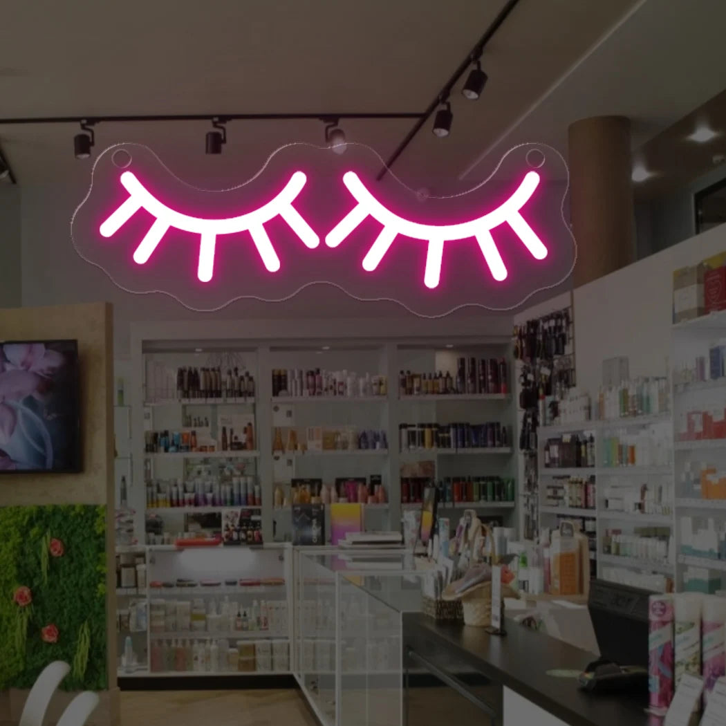 Eye Lashes Neon Sign