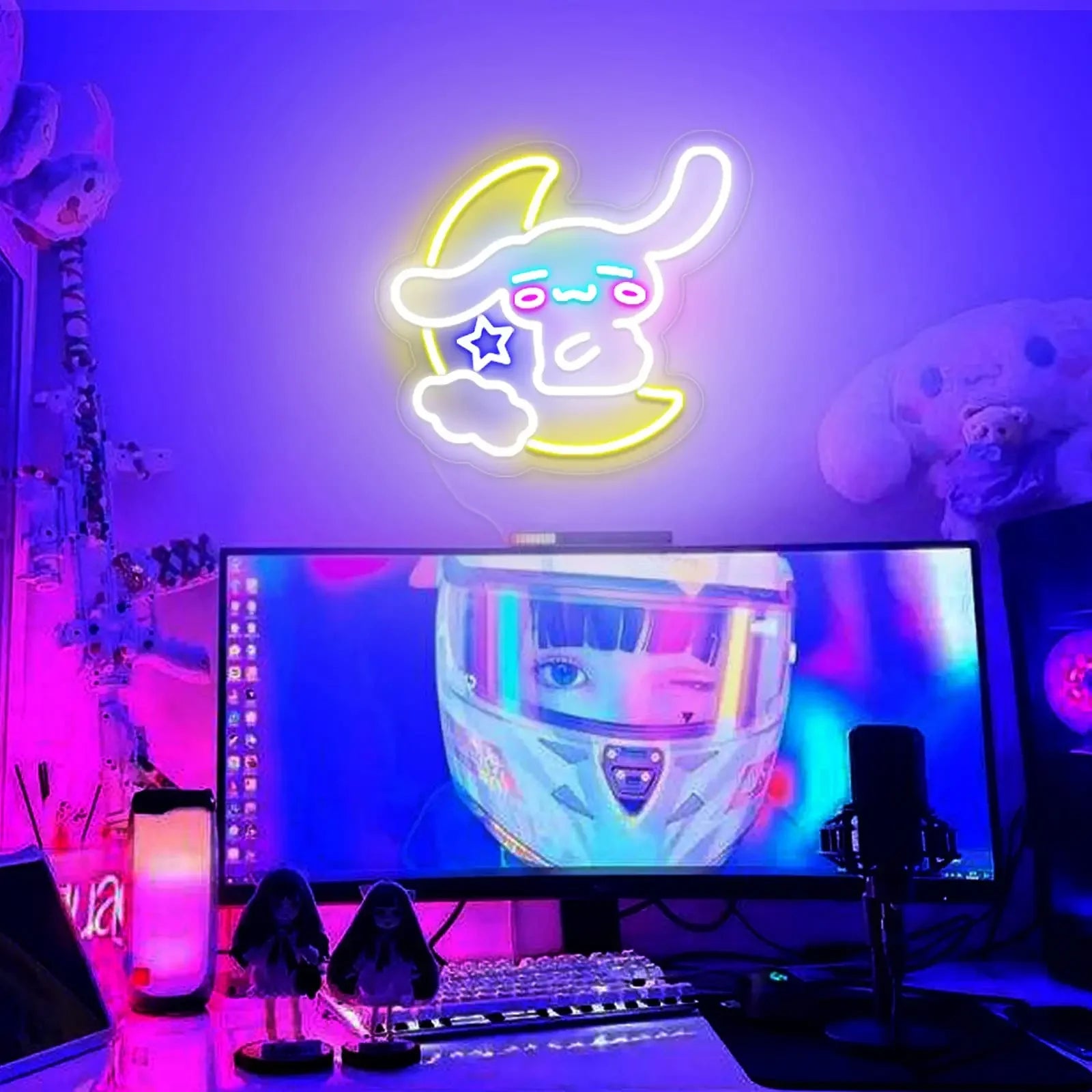 Cinnamoroll Hug the Moon Neon Sign