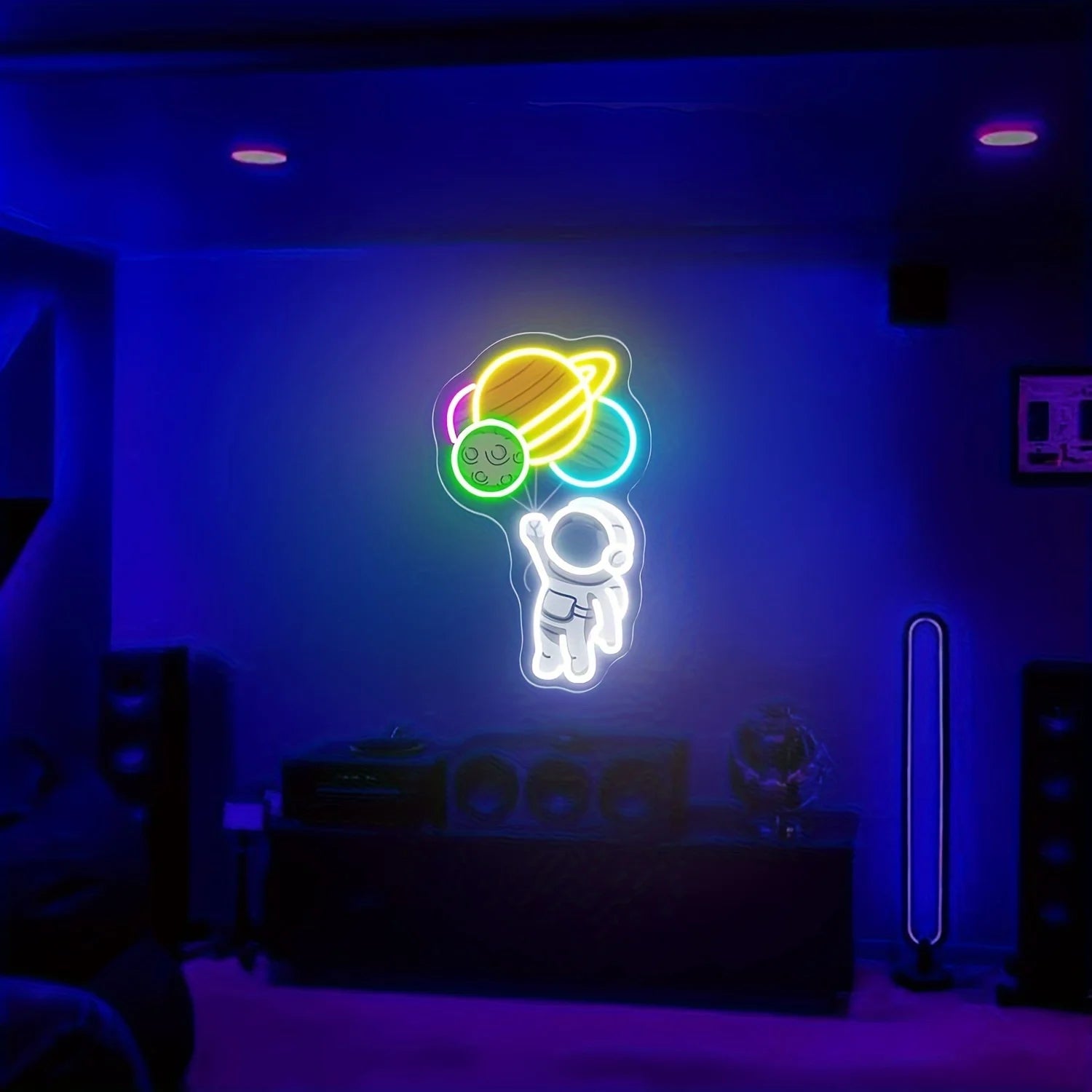 Astronaut Planet LED Neon Sign