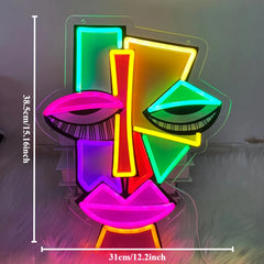 Abstract Face Neon Sign
