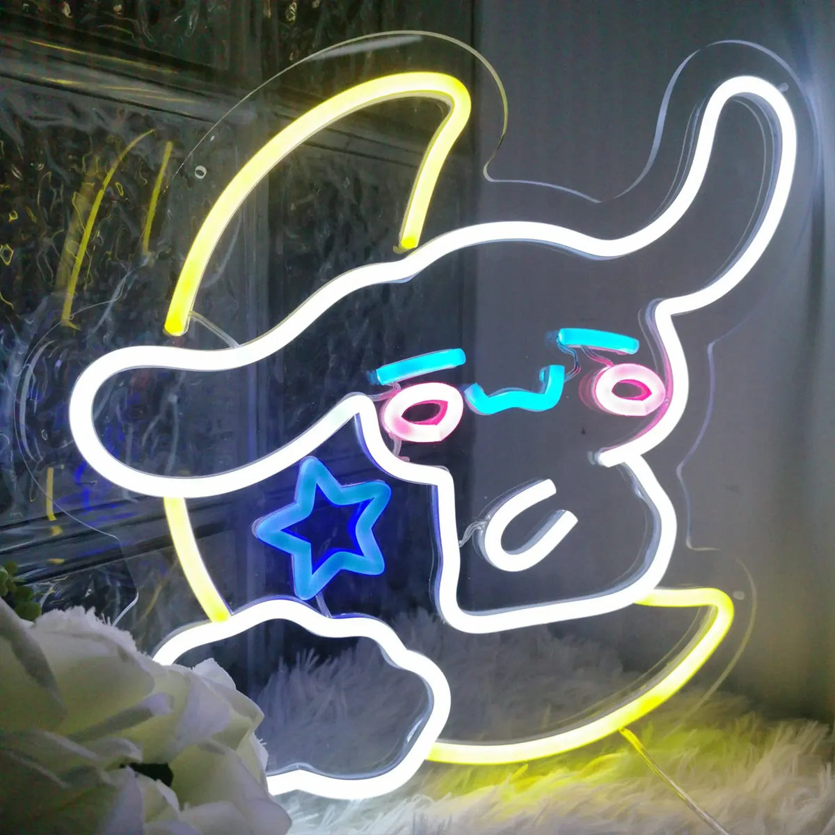 Cinnamoroll Hug the Moon Neon Sign
