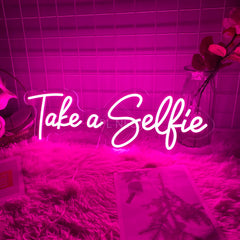Take A Selfie Neon Text Sign