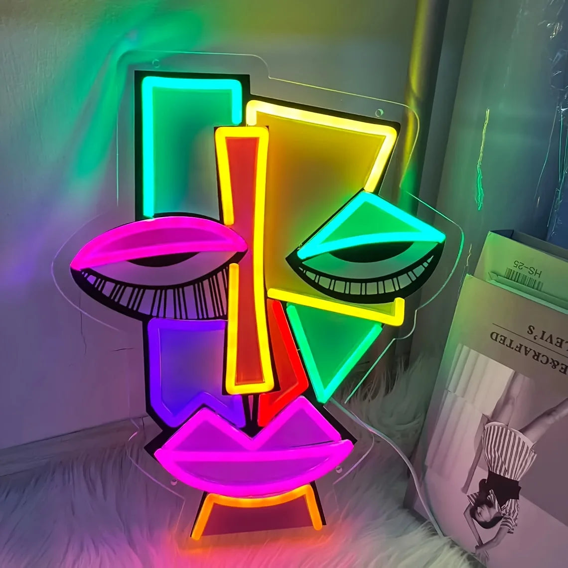 Abstract Face Neon Sign