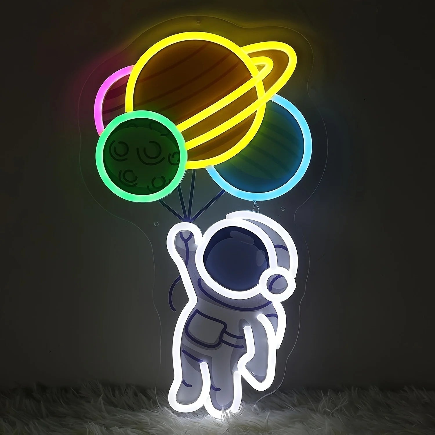 Astronaut Planet LED Neon Sign