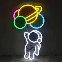 Astronaut Planet LED Neon Sign
