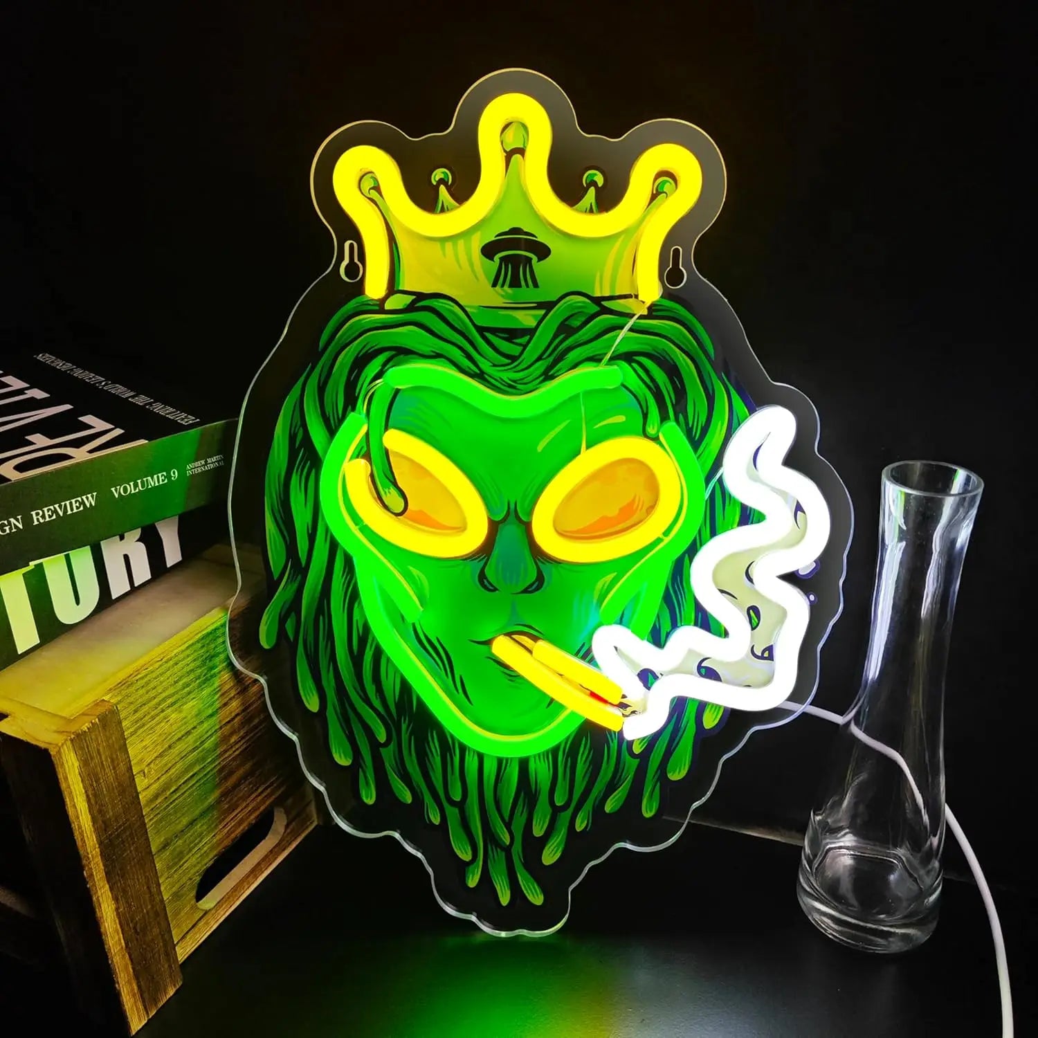 Green Alien Neon Sign
