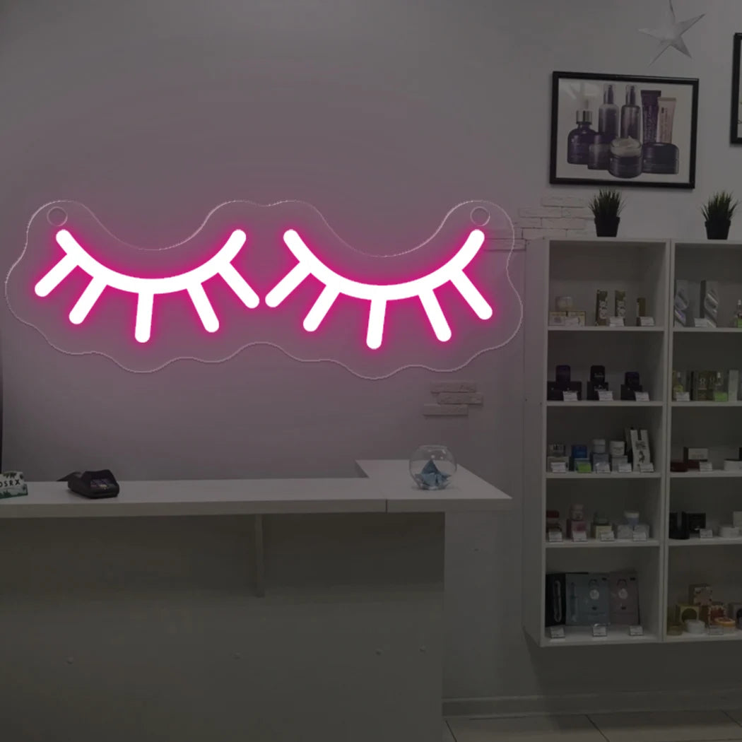Eye Lashes Neon Sign