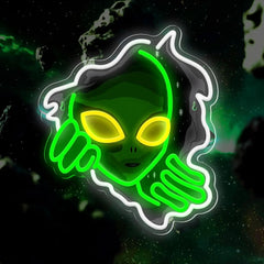 Green Alien Neon Sign