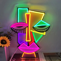 Abstract Face Neon Sign