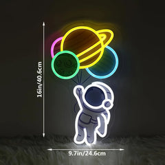 Astronaut Planet LED Neon Sign