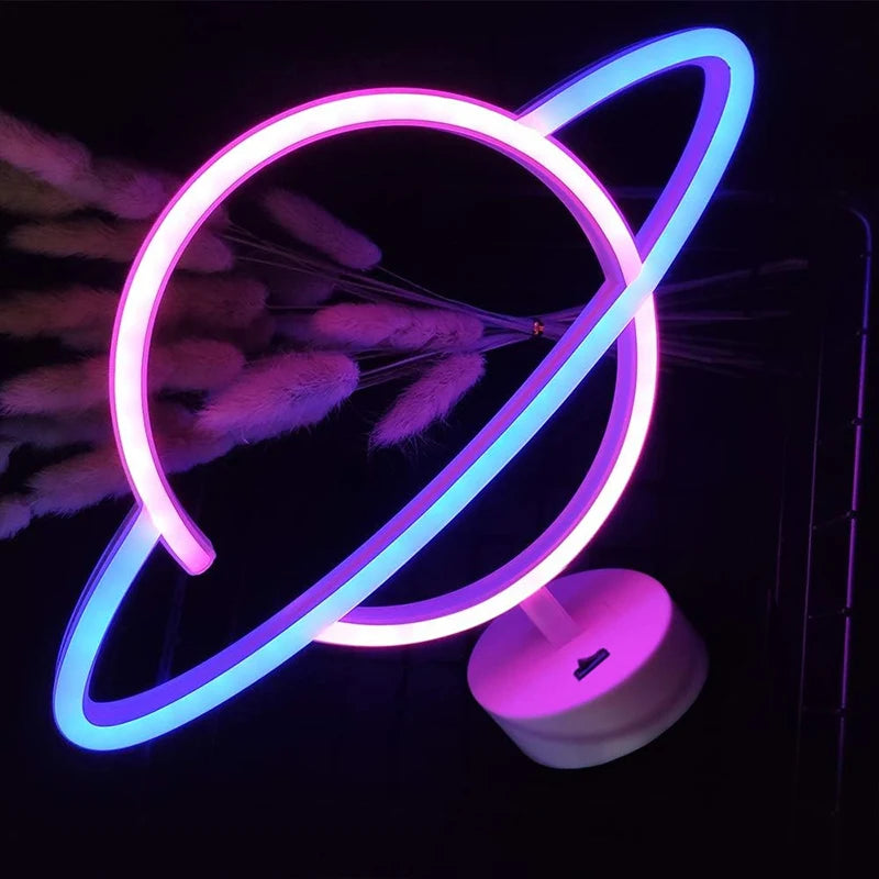 Saturn Multi-Color Neon Sign