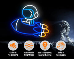 Astronaut Spacecraft Neon Sign
