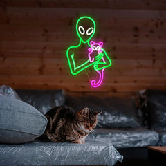 Aliens Cat Neon Sign