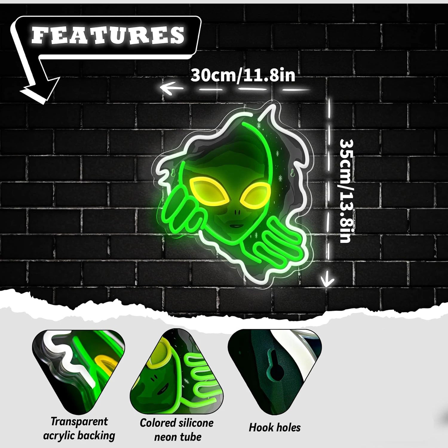 Green Alien Neon Sign