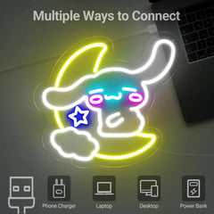 Cinnamoroll Hug the Moon Neon Sign