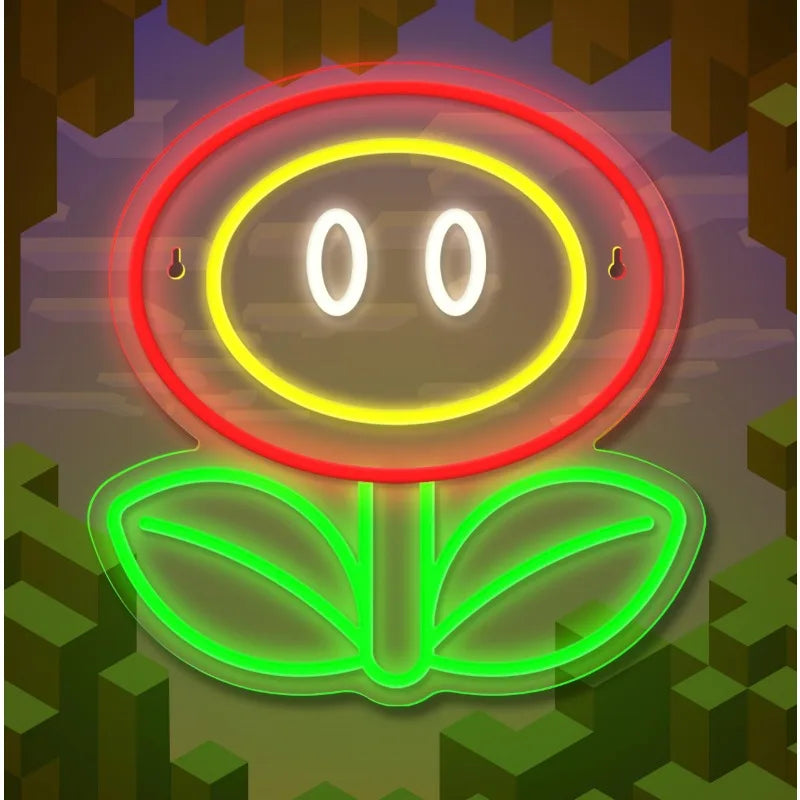 Fire Flower Neon Sign