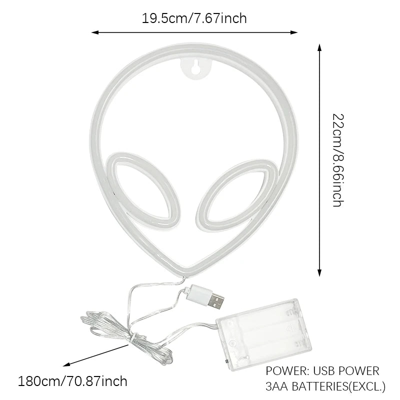 Alien Face Neon Sign