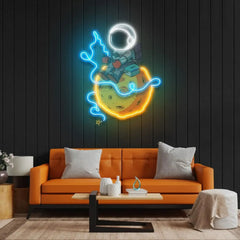 Astronaut Catching Star Neon Sign
