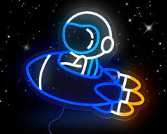 Astronaut Spacecraft Neon Sign