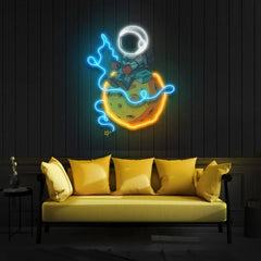 Astronaut Catching Star Neon Sign