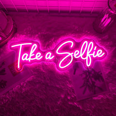 Take A Selfie Neon Text Sign
