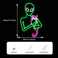 Aliens Cat Neon Sign