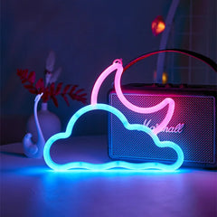 Moon & Cloud Neon Sign