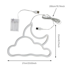 Moon & Cloud Neon Sign