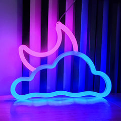 Moon & Cloud Neon Sign